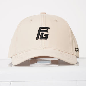 Tan + Black Golf Hat